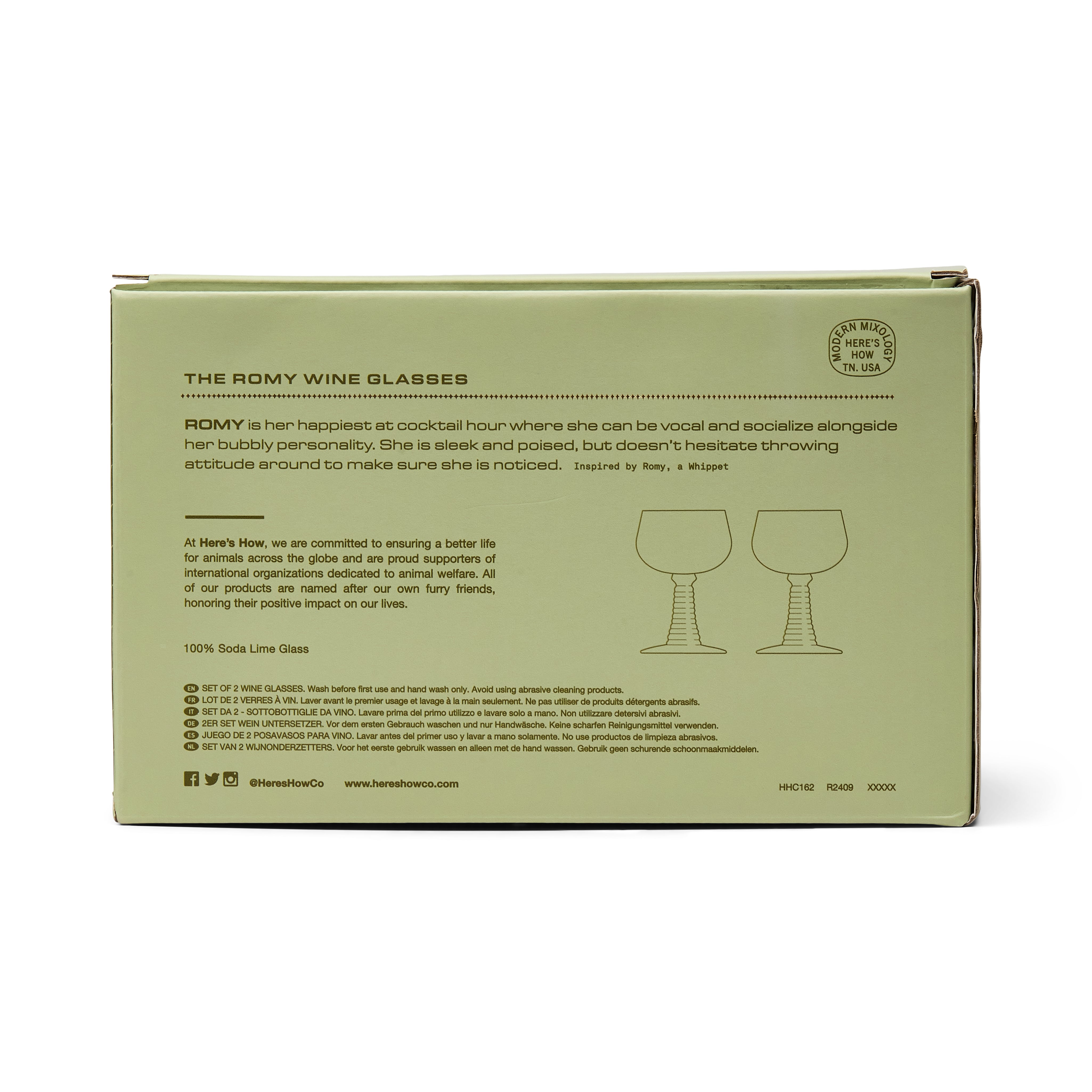 The Romy Wine Glasses Olive Set Of 2