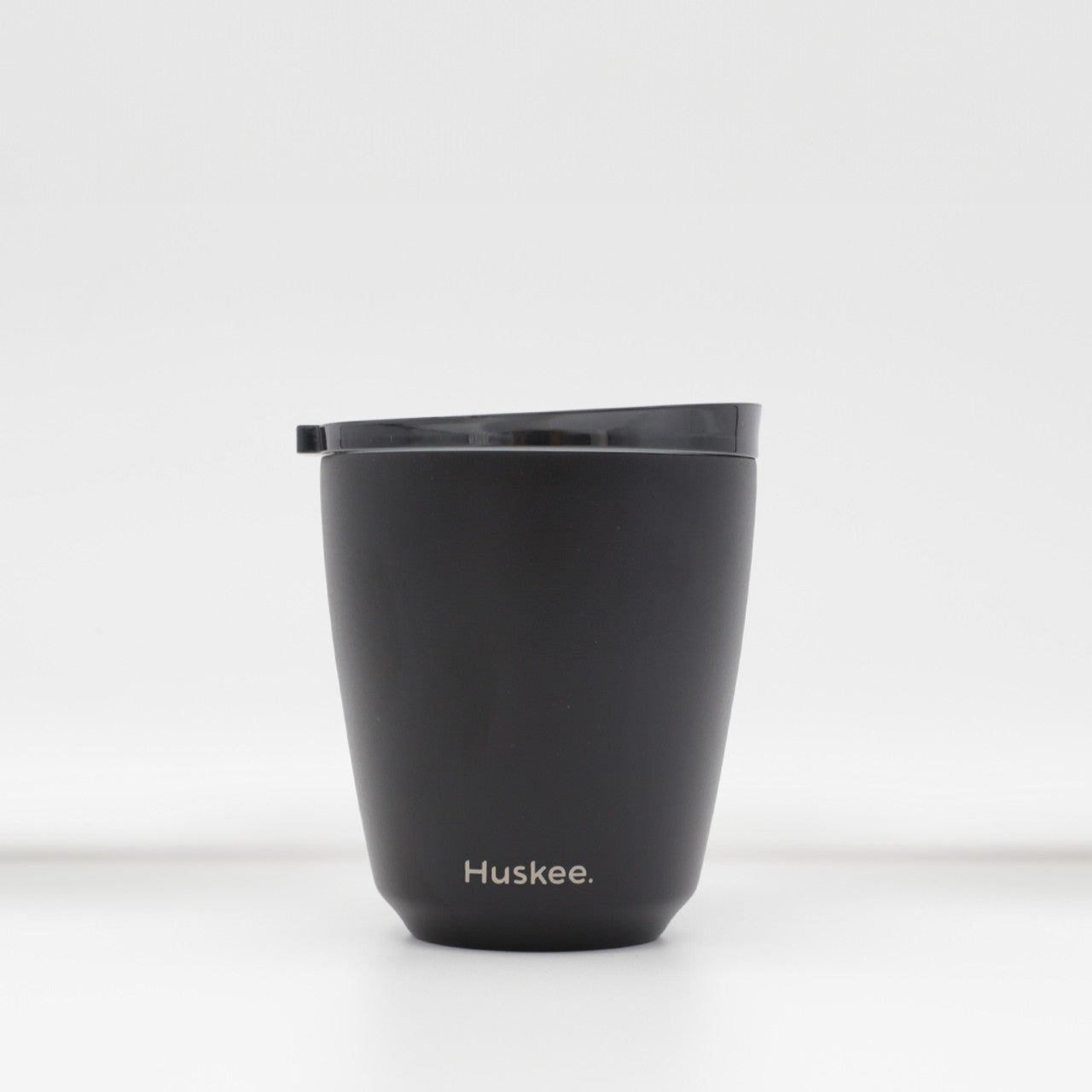 HuskeeSteel 8oz Reusable Coffee Cup & Lid Black