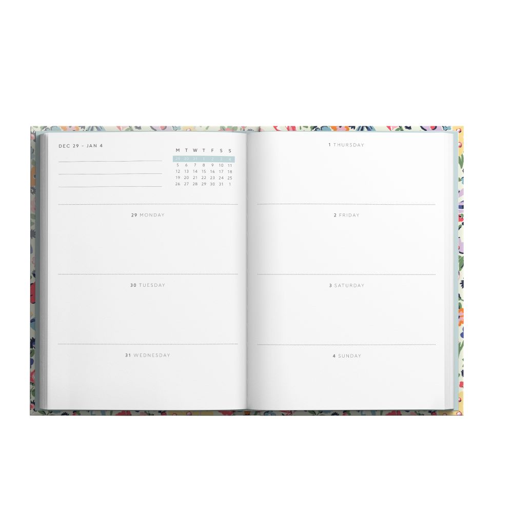 A5 Soft Cloth Cover 2027 Diary Hackney Rose