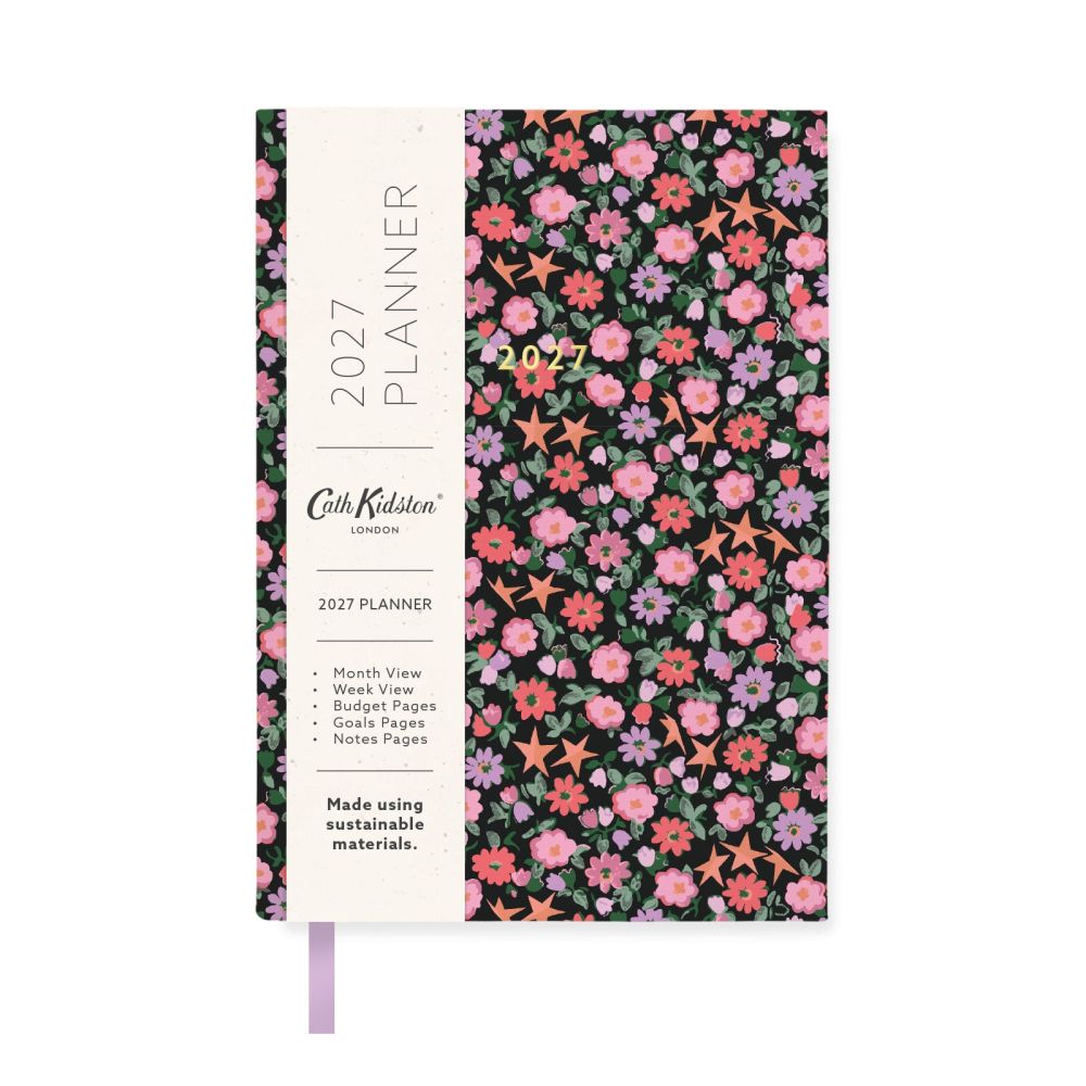 A6 Soft Cloth Cover 2027 Diary Stars and Flowers