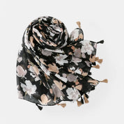 Black & White Flora Scarf