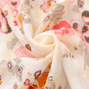 Pink Flora Tassel Scarf