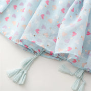Pale Blue & Love Heart Scarf