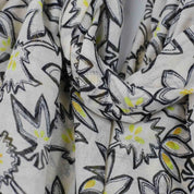 Black, Natural & Yellow Abstract Scarf