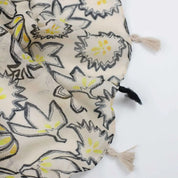 Black, Natural & Yellow Abstract Scarf