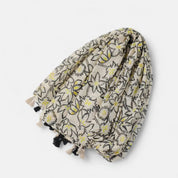 Black, Natural & Yellow Abstract Scarf