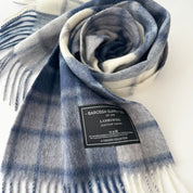 Mill Check Navy Lambswool Scarf