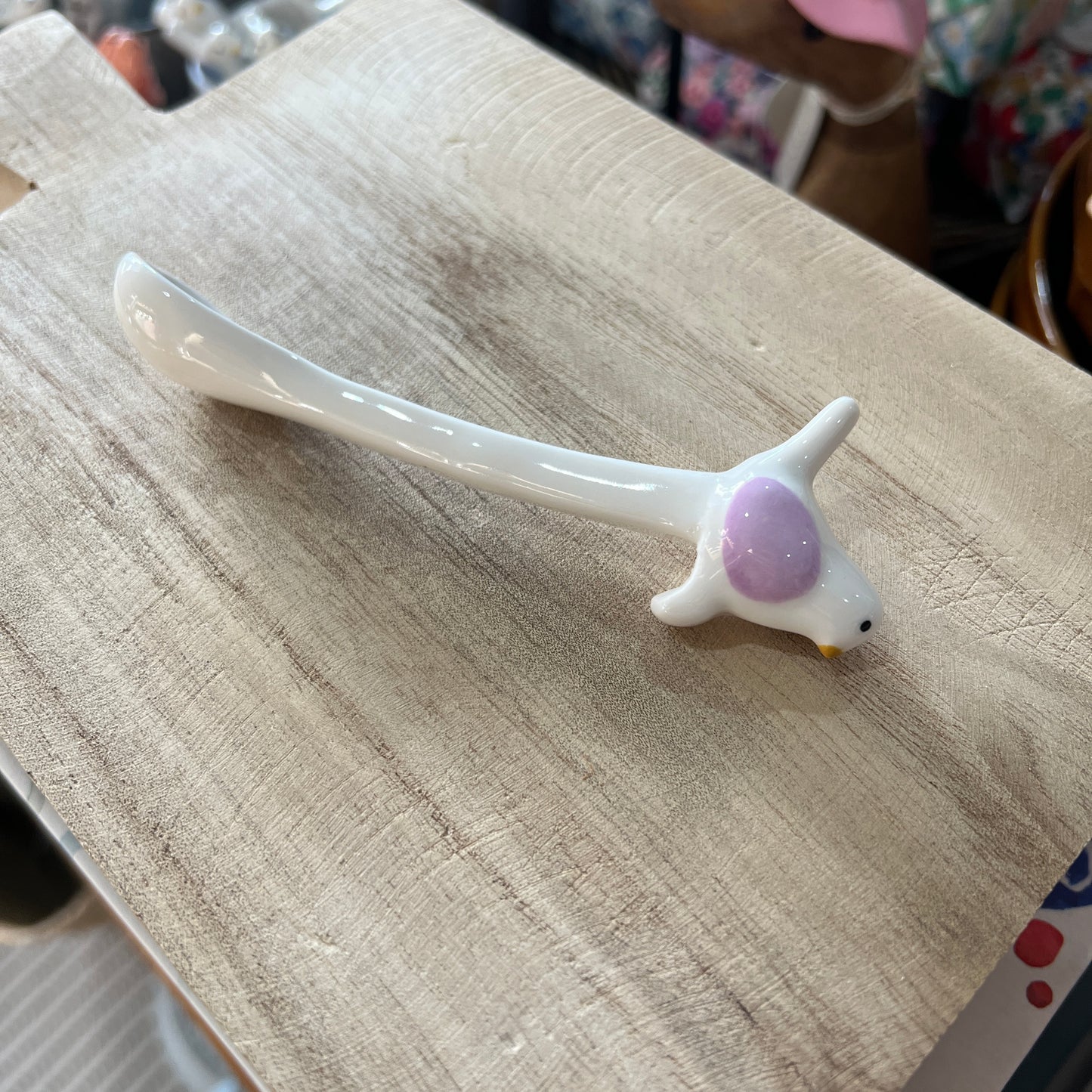 Bird Spoon White & Mauve