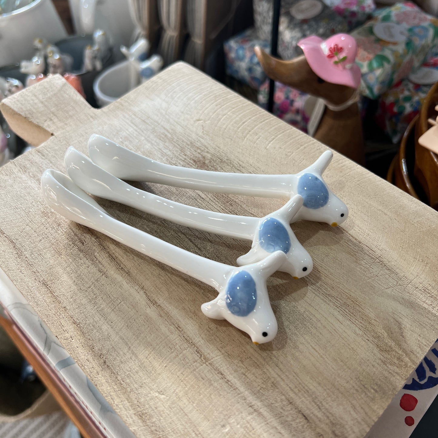 Bird Spoon White & Blue