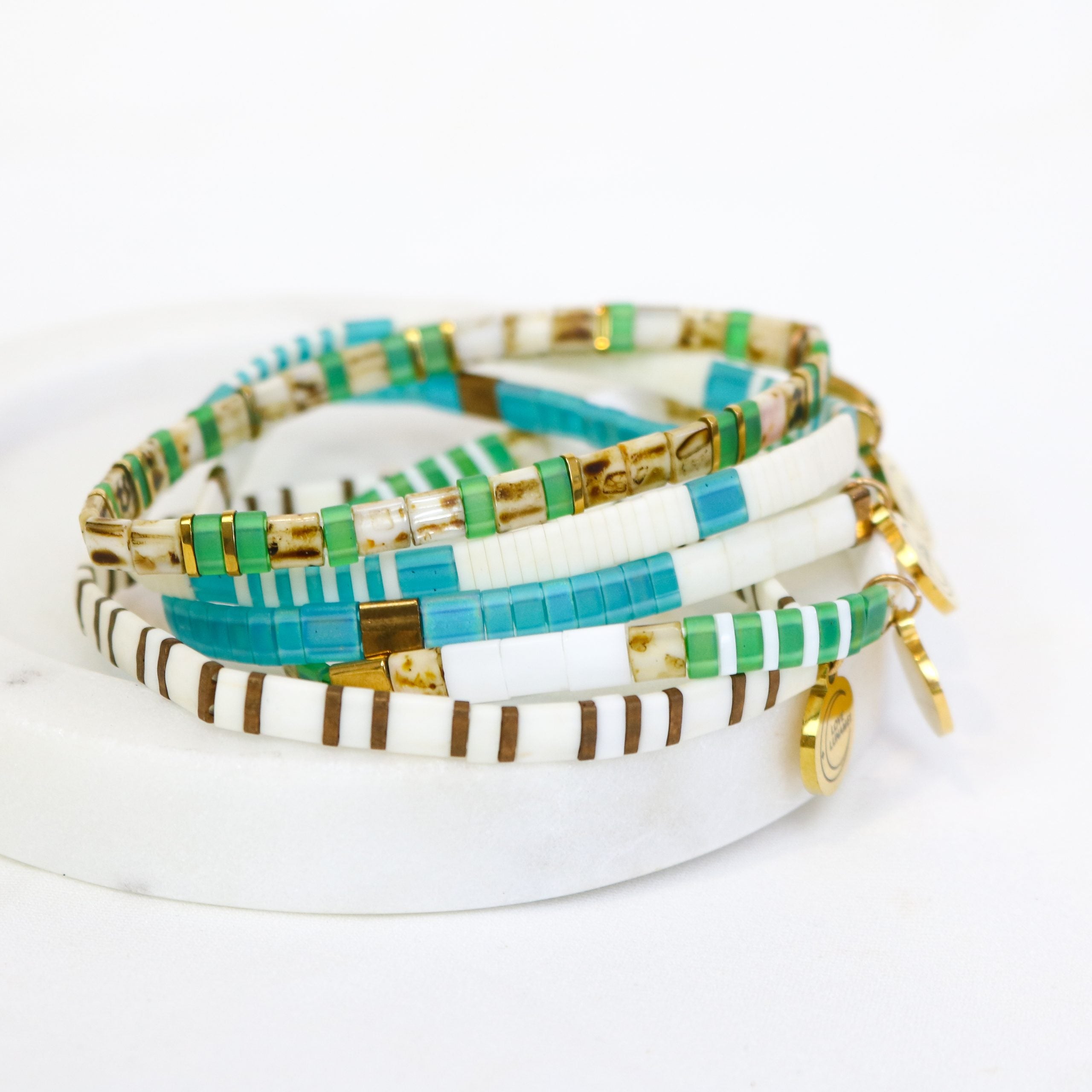Love Bracelet Teal and Cream