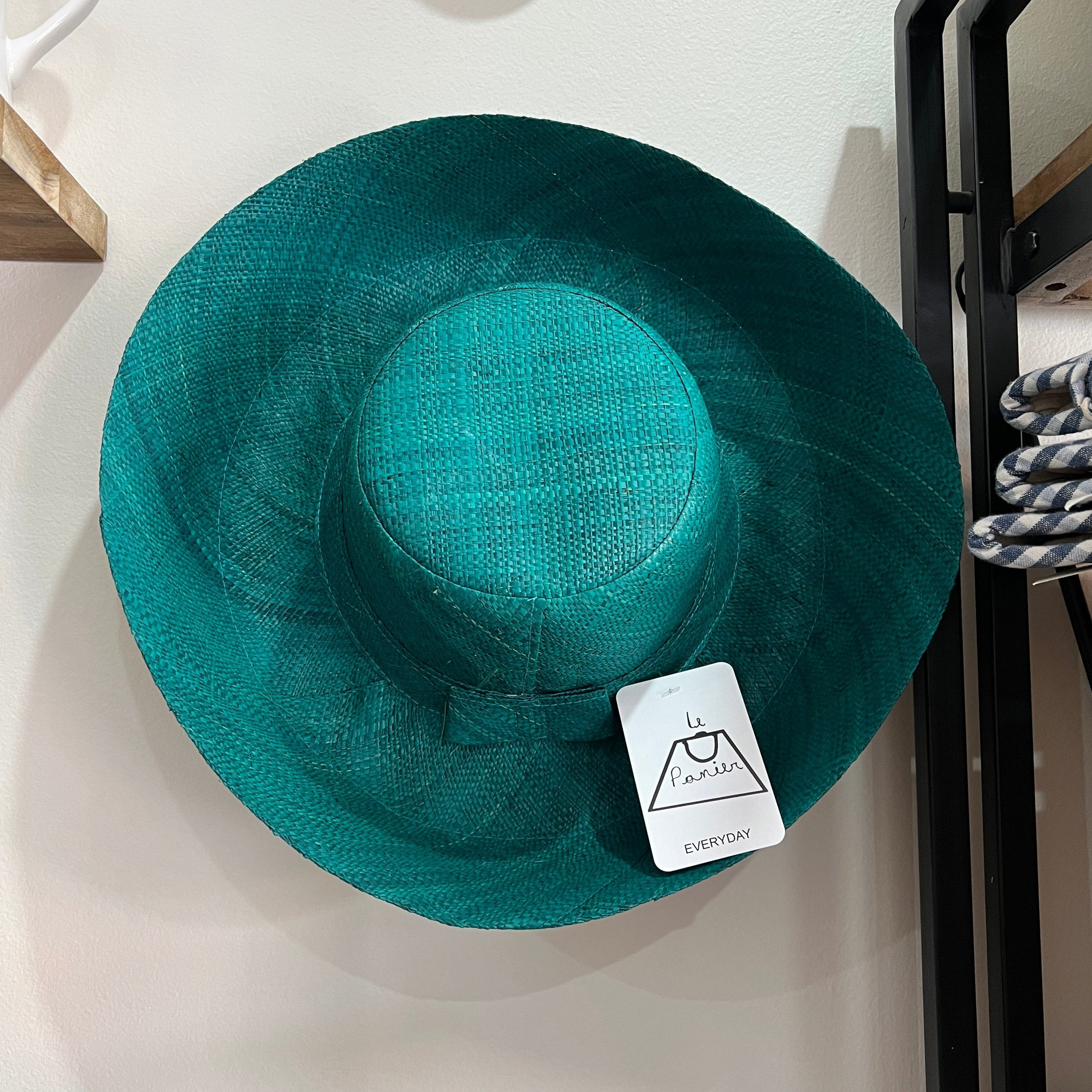 Demi Capeline Raffia Hat Emerald