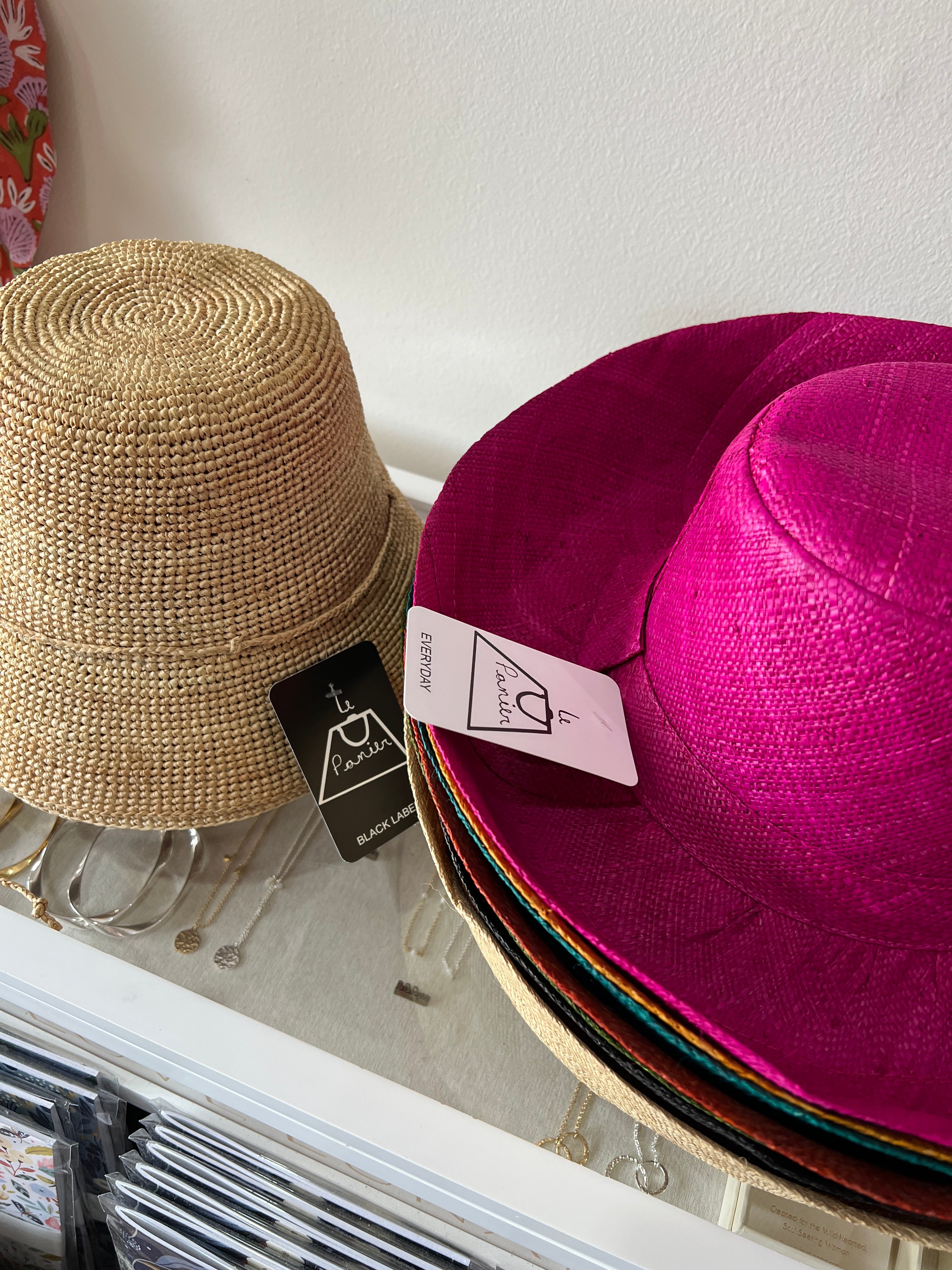 Demi Capeline Raffia Hat Fuchsia