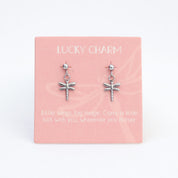 Lucky Charm Drop Earrings Silver