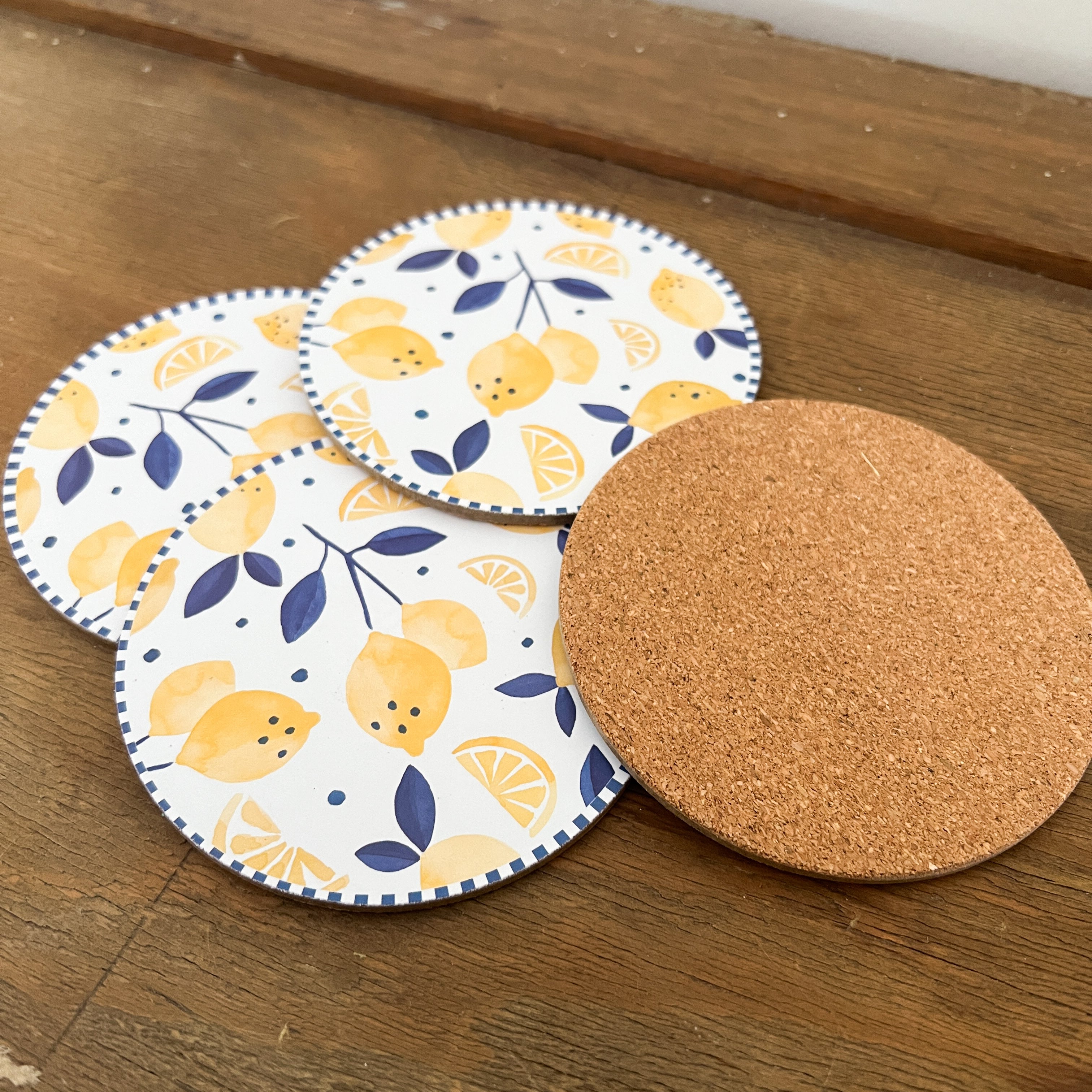 Limonata Round Cork Coaster