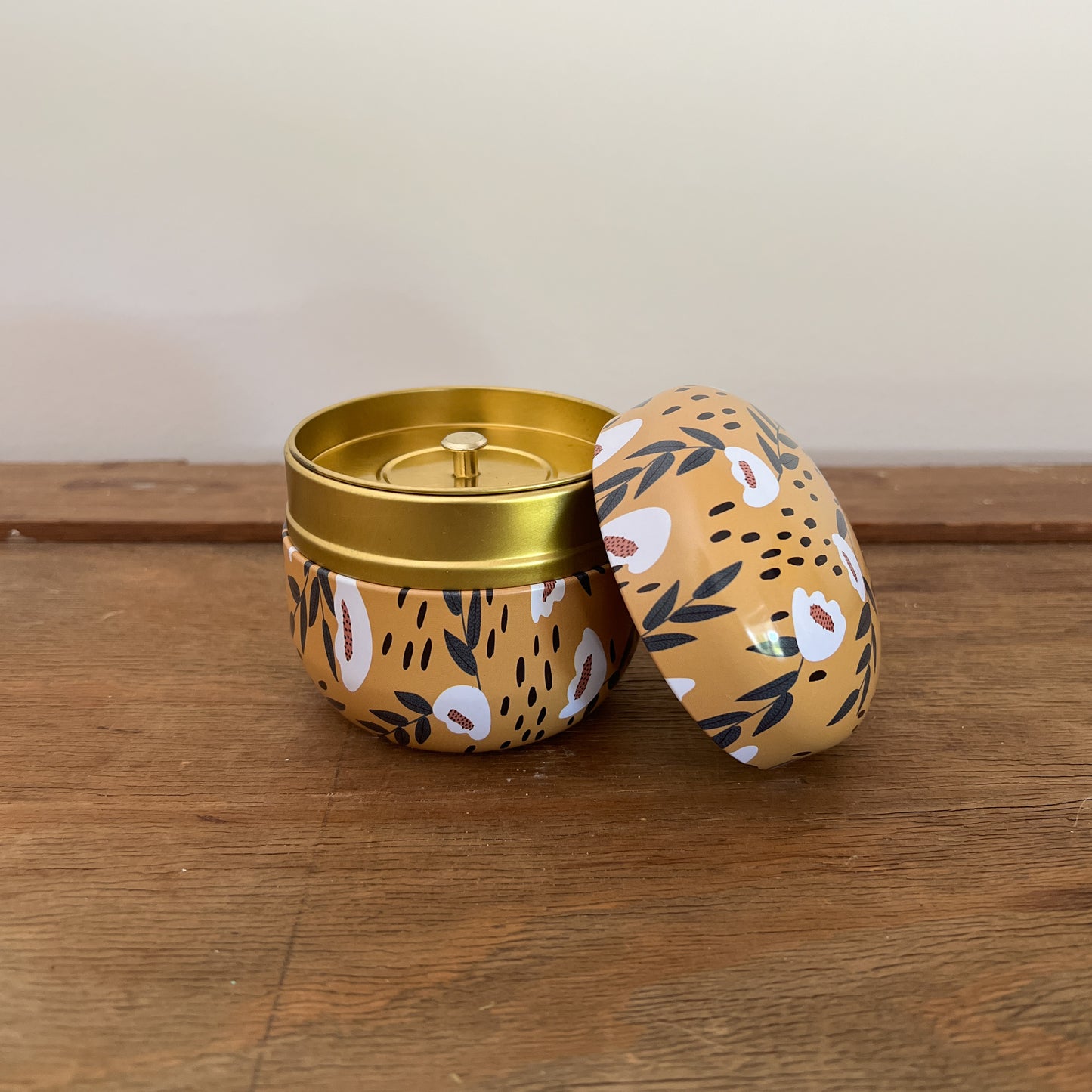 Mini Mustard Floral Tin