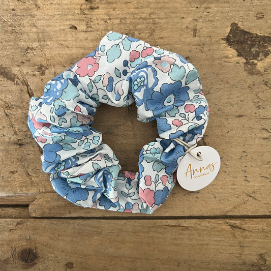 Liberty Print Scrunchie Blue Delight