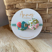 Liberty Print Button Bobble Set Aqua Two