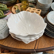 Ceramic Leaf Bowl White Medium