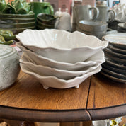 Ceramic Leaf Bowl White Medium