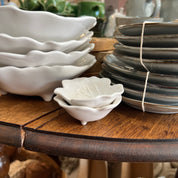 Ceramic Leaf Bowl White Small