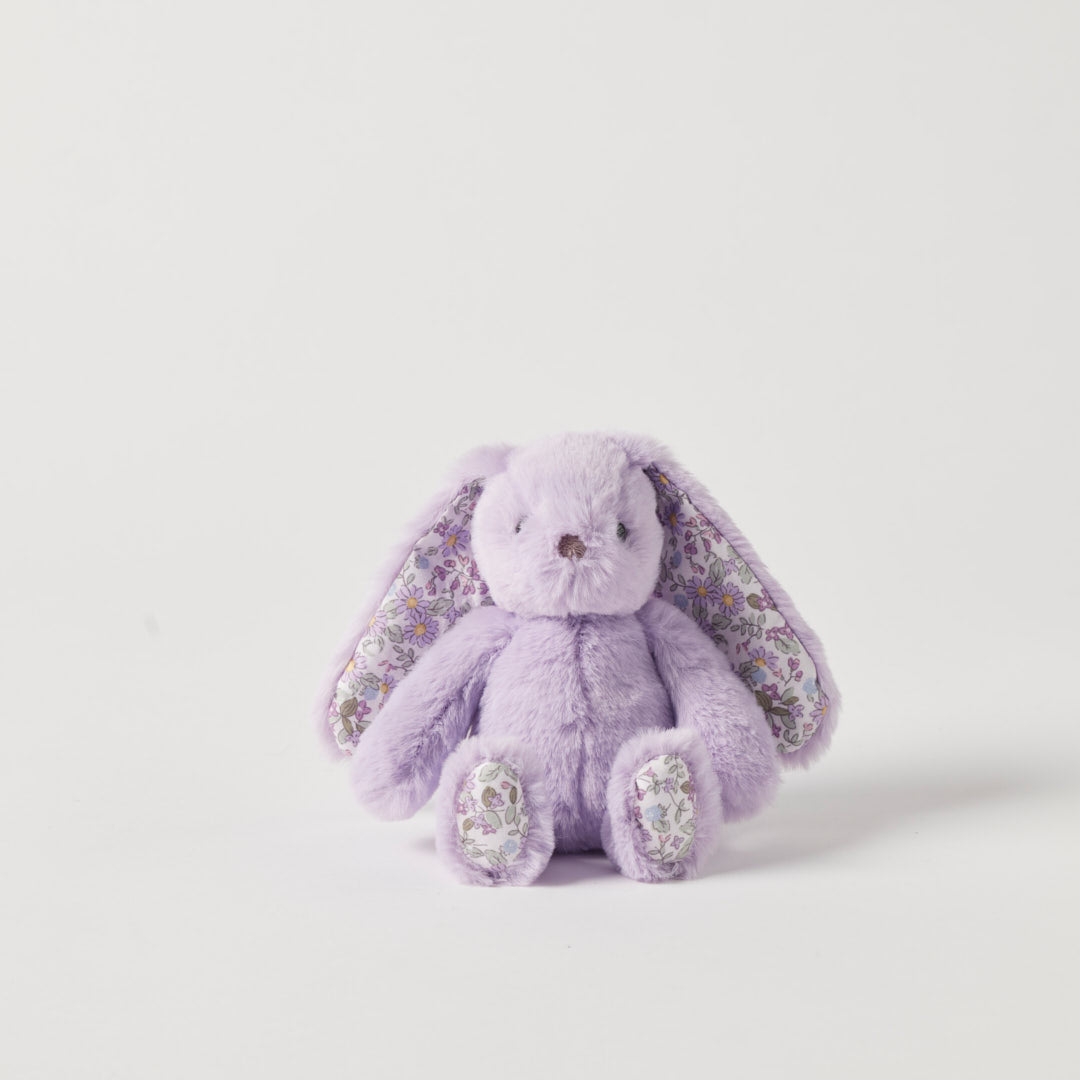 Floral Lilac Bunny Rattle Small