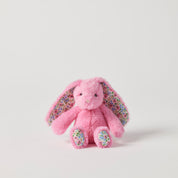 Floral Sherbet Pink Bunny Rattle Small