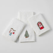 Seasons Greetings Christmas Hand Towel Sparkling Ornaments