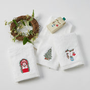 Seasons Greetings Christmas Hand Towel Sparkling Ornaments