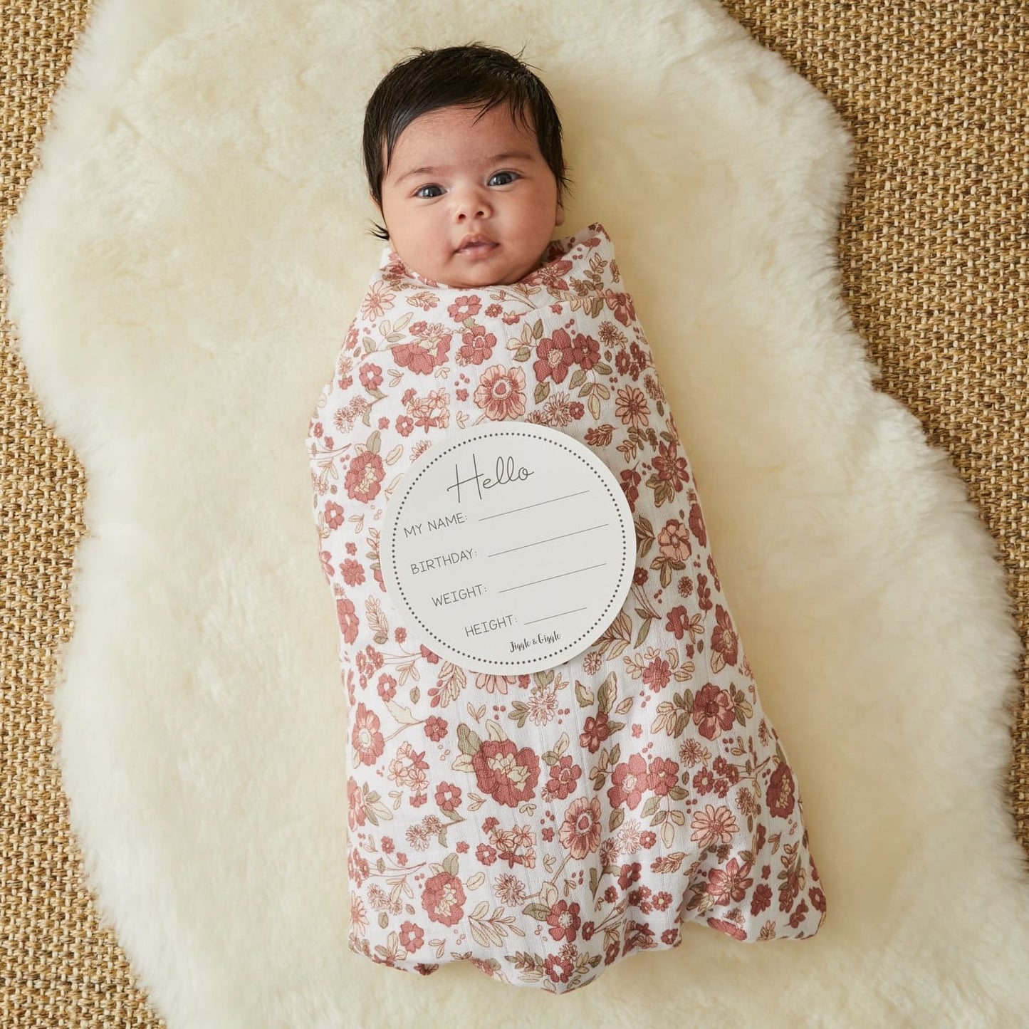 Juliet Muslin Wrap & Arrival Card