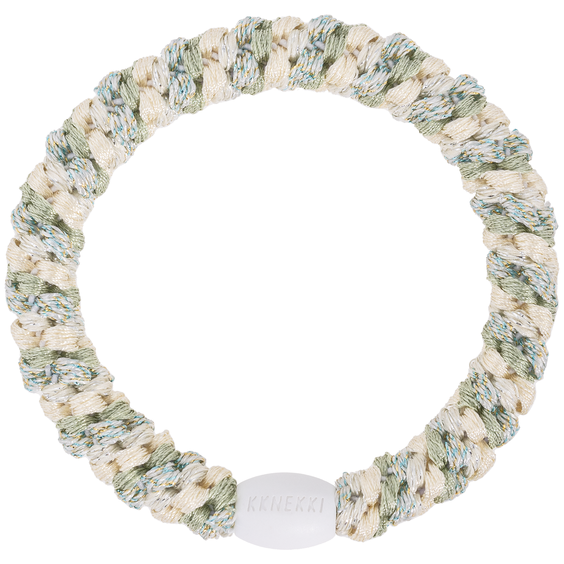 KKNEKKI Original Hair Tie Mix Ivory Glitter Dusty Lind Green