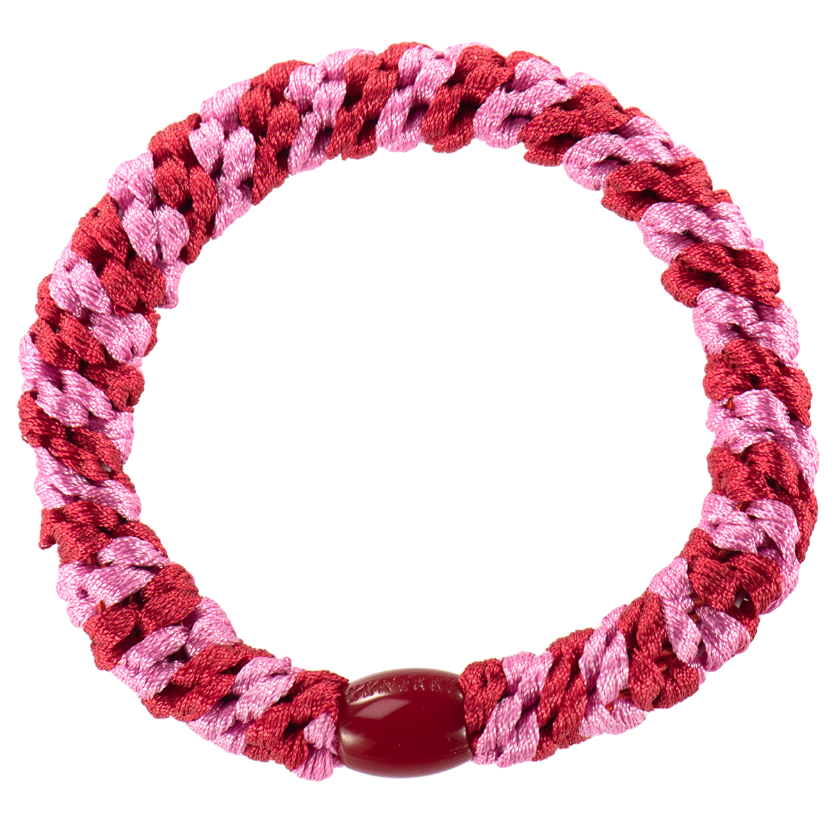 KKNEKKI Original Hair Tie Red-Bubblegum Stripe