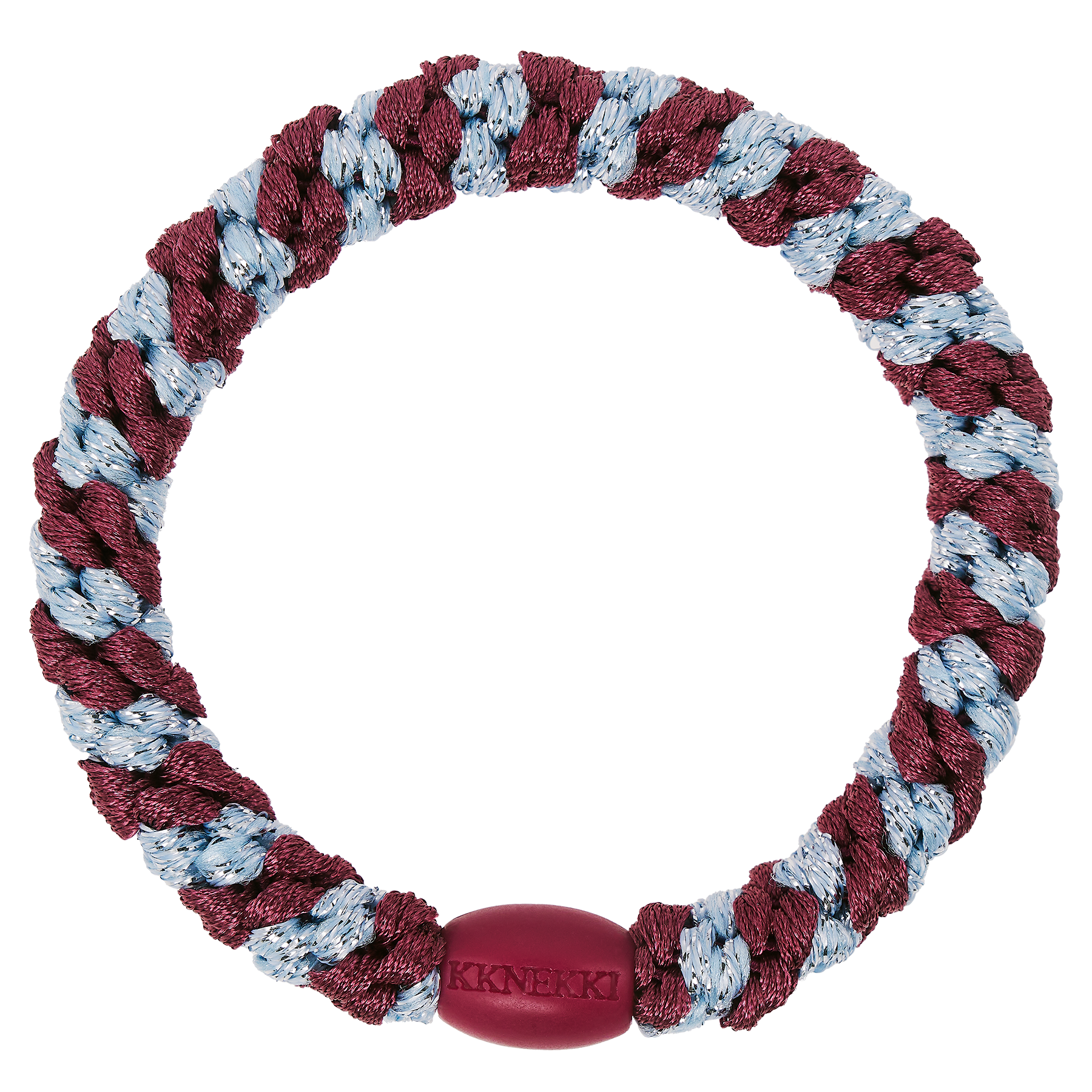 KKNEKKI Original Hair Tie Rosewood Seablue Glitter Stripe