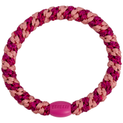 KKNEKKI Original Hair Tie Stripe Faded Rose Electric Pink Glitter