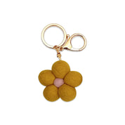 Felt Flower Keychain Charm Yellow