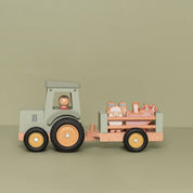 Little Farm Wooden Tractor with Trailer