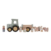 Little Farm Wooden Tractor with Trailer