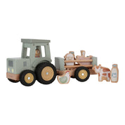 Little Farm Wooden Tractor with Trailer