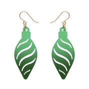 Long Bauble Drop Earrings Green
