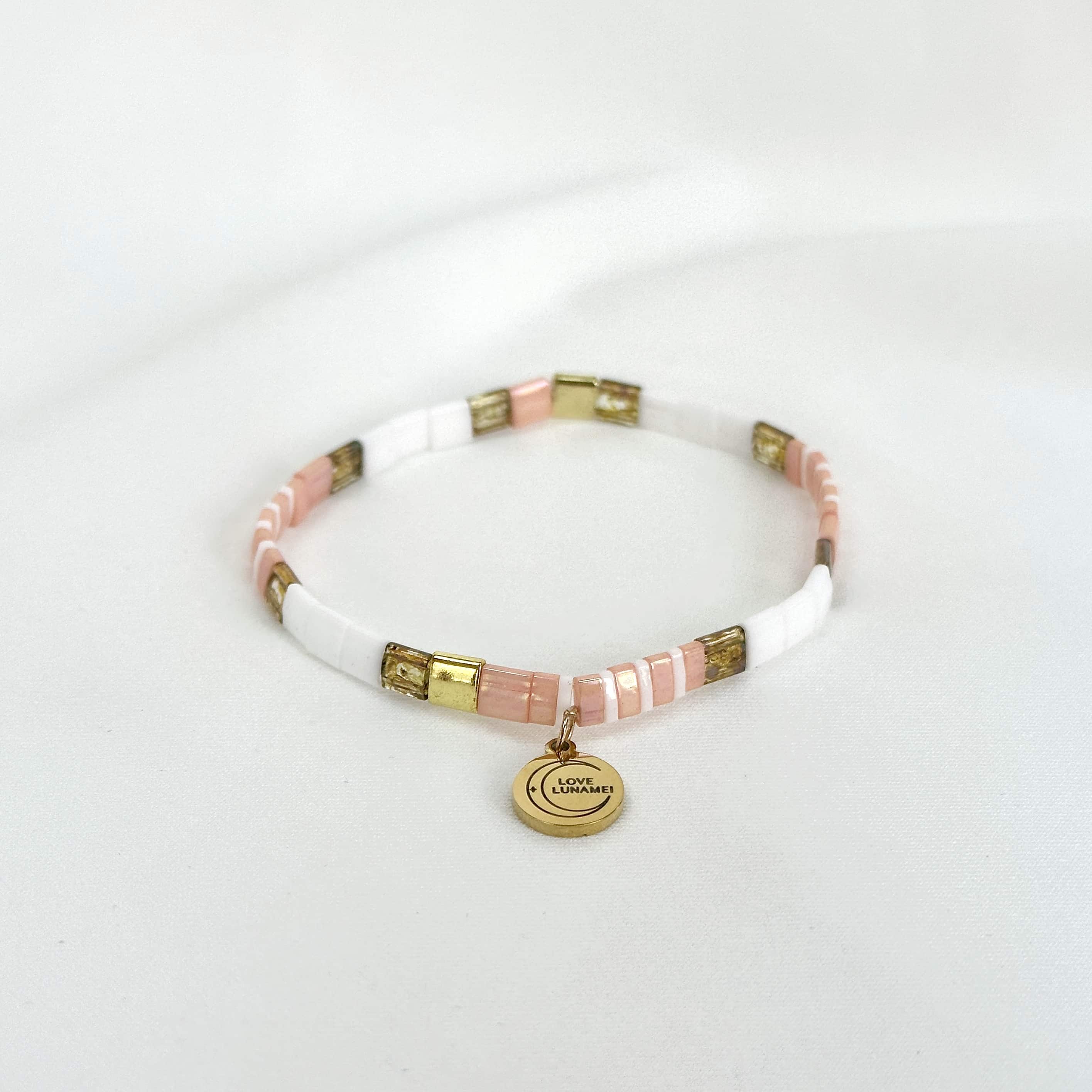 Love Bracelet Pink, White and Natural