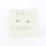 Moon & Star Earrings Gold