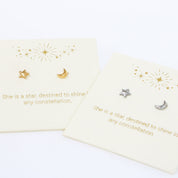 Moon & Star Earrings Gold