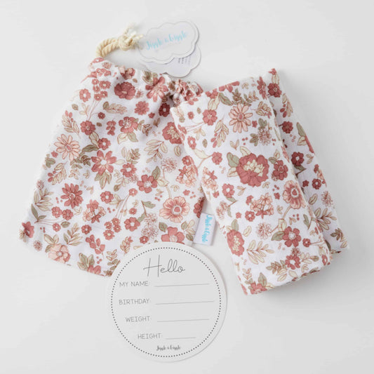 Juliet Muslin Wrap & Arrival Card