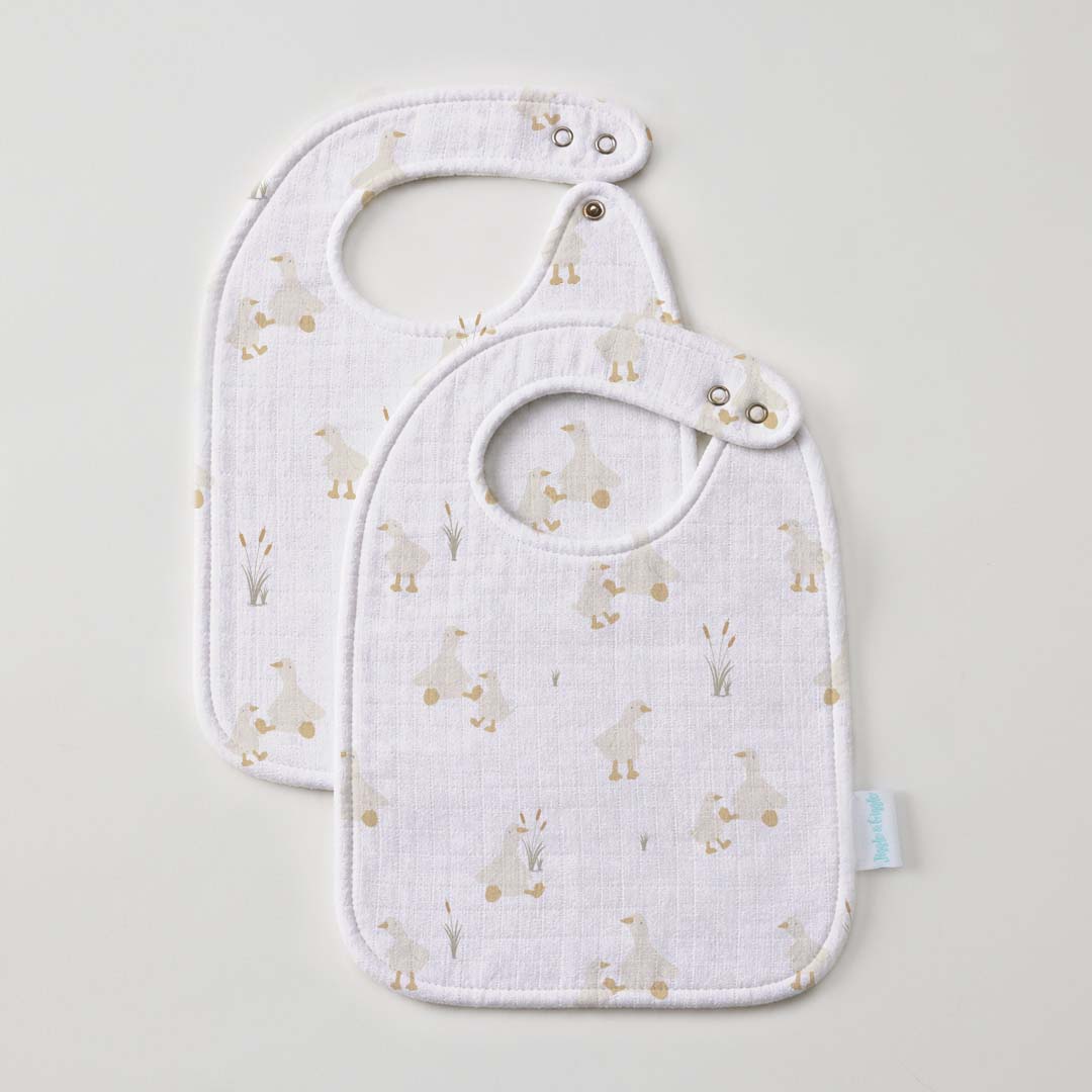 Wiggles The Duck Muslin Bib Set of 2