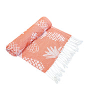 Pineapple Turkish Towel Tangerine & White