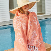 Pineapple Turkish Towel Tangerine & White
