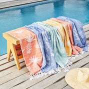 Aussie Turkish Towel Dusty Blue & White