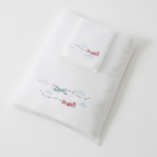 Flying High Bath Towel & Face Washer Set