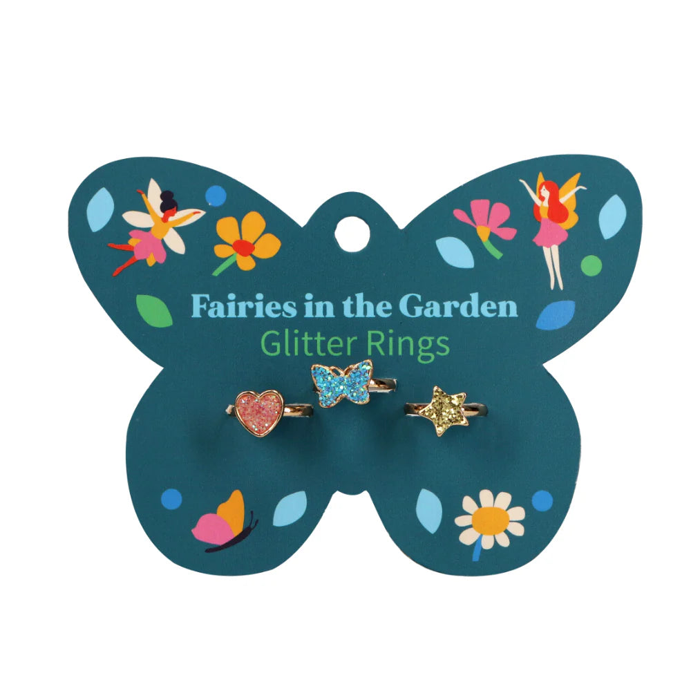 Glitter Rings Set Fairies in the Garden