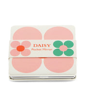 Square Pocket Mirror Pink & Green Daisy