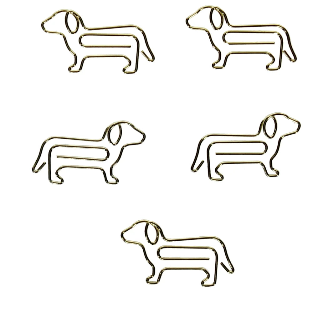 Set of 5 Shaped Paper Clips Dog Park